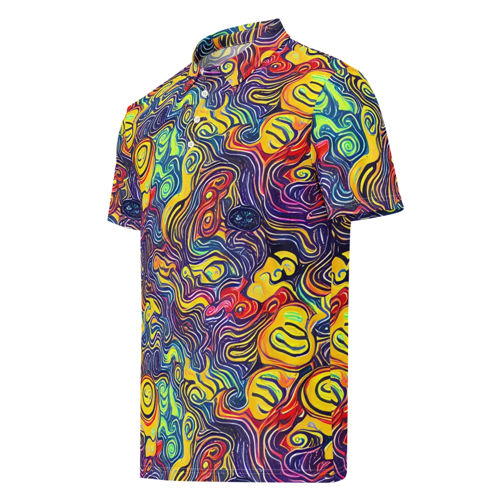 Indigo Frenzy on Men's Slim Fit Polo Shirt — Left Front