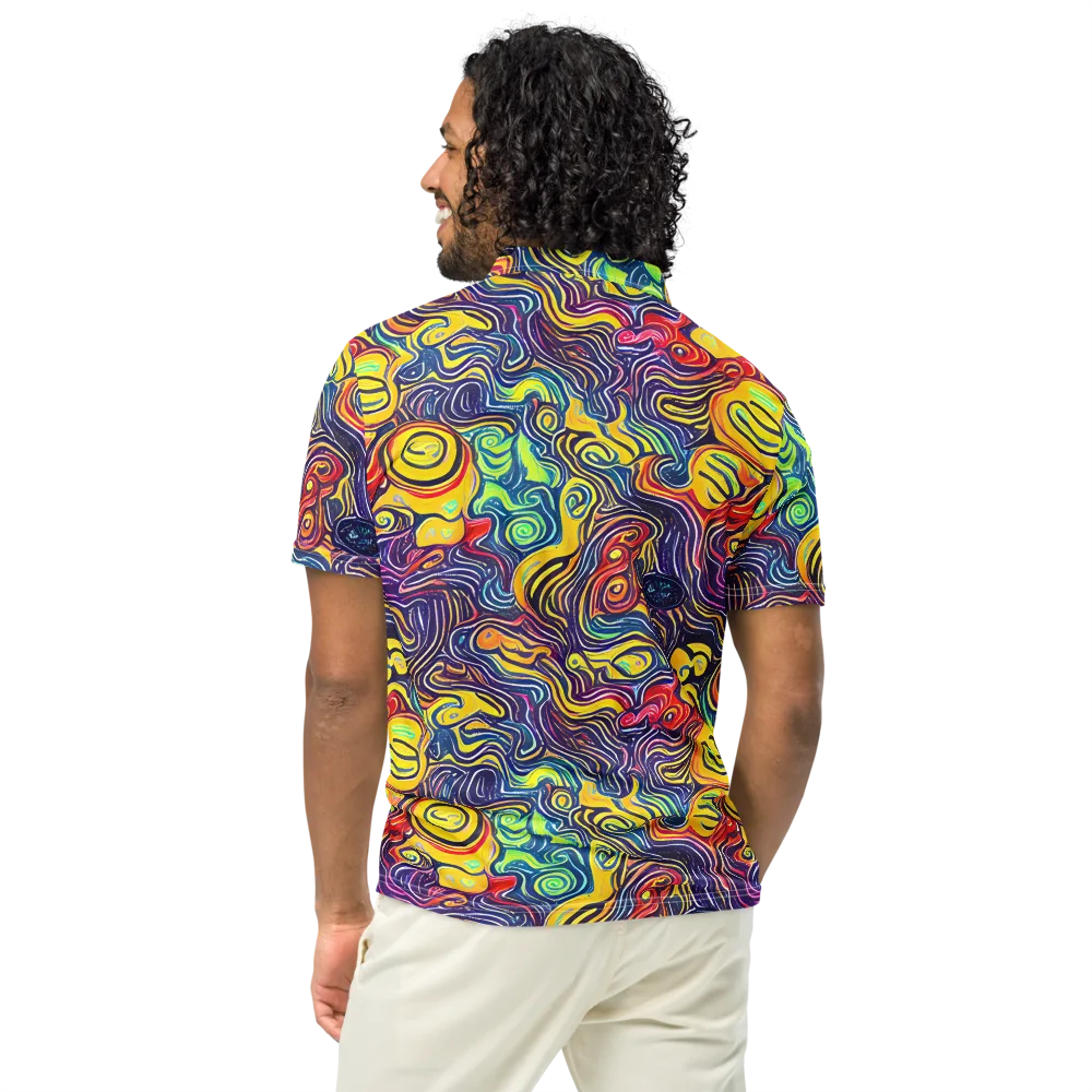 Indigo Frenzy on Men's Slim Fit Polo Shirt — Back