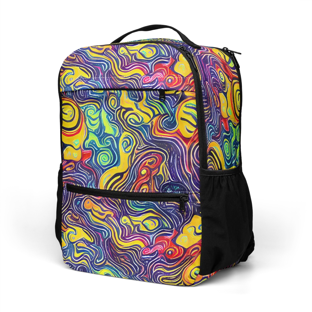 Indigo Frenzy on Utility Backpack — Left Front