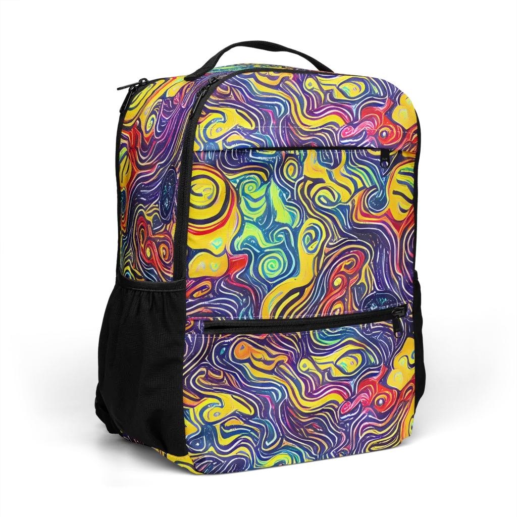 Indigo Frenzy on Utility Backpack — Right Front