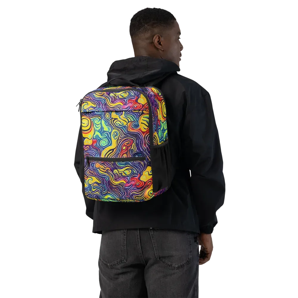 Indigo Frenzy on Utility Backpack — Back