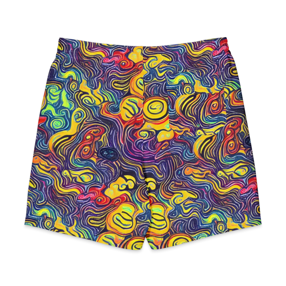 Indigo Frenzy on Men's Board Shorts — Back