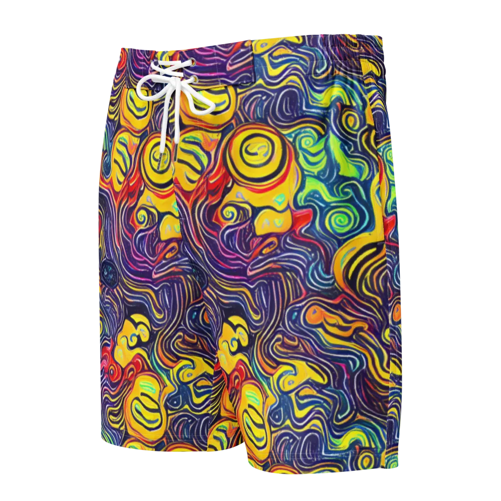 Indigo Frenzy on Men's Board Shorts — Front