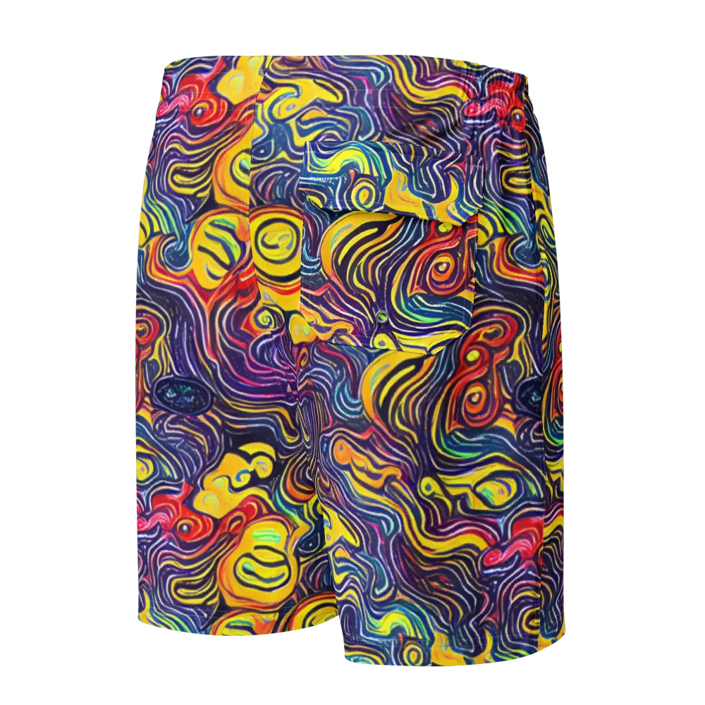 Indigo Frenzy on Men's Board Shorts — Back