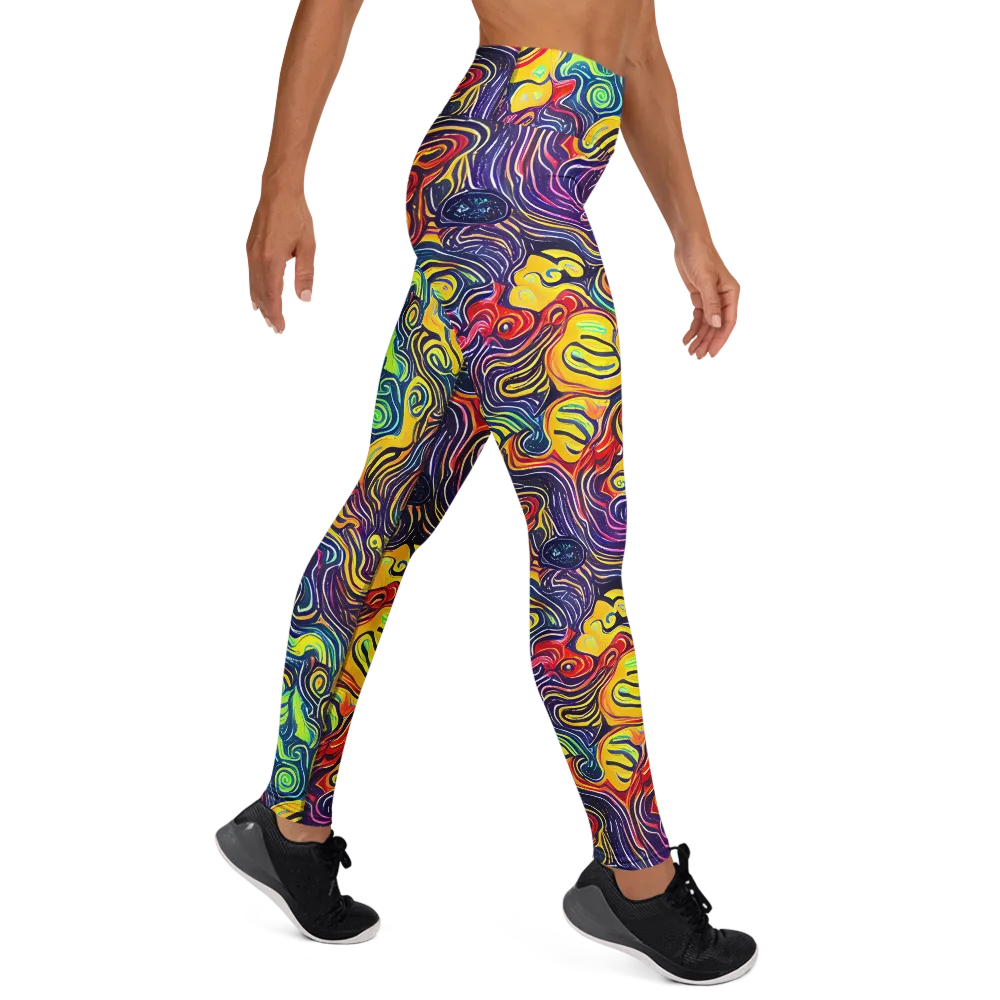 Indigo Frenzy on Yoga Leggings — Right