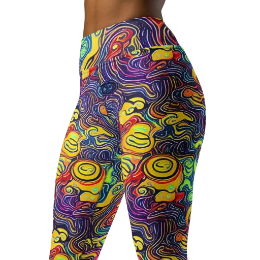 Indigo Frenzy on a Yoga Leggings