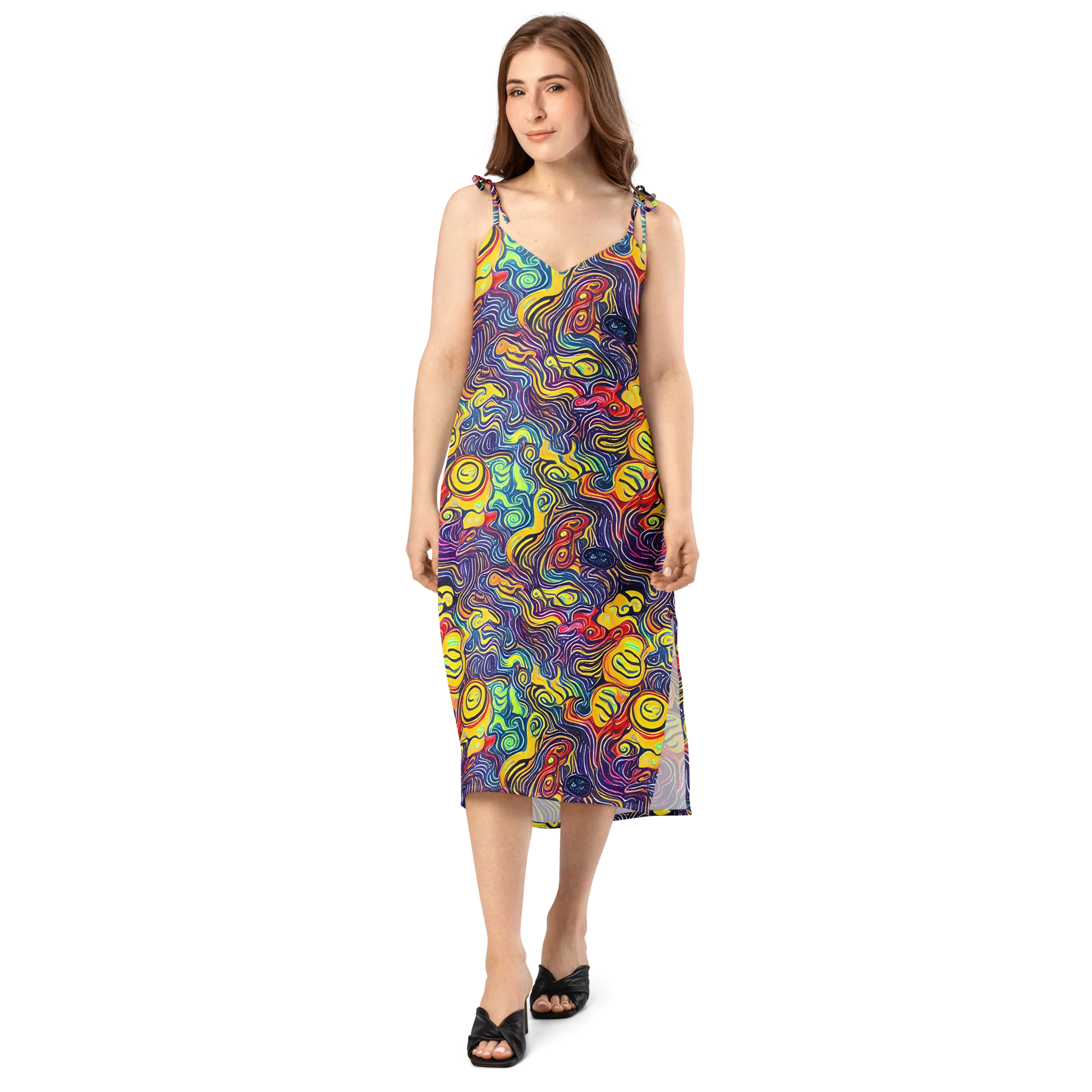 Indigo Frenzy on Slip Dress — Front