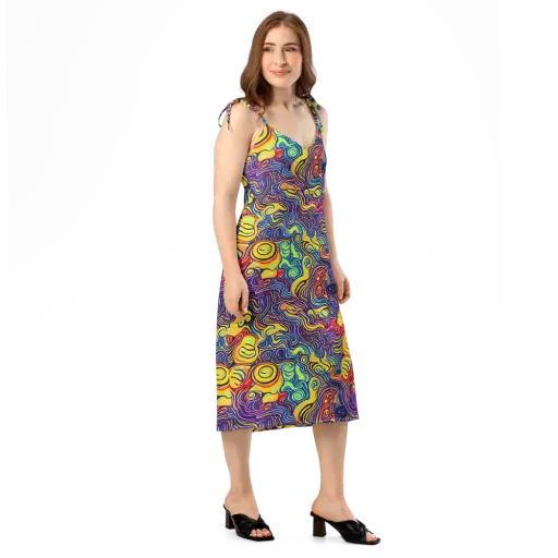 Indigo Frenzy on a Slip Dress