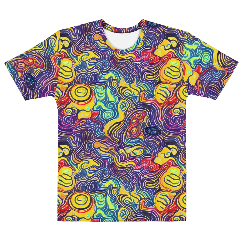 Indigo Frenzy on Men's Cotton Crew Neck T-Shirt — Front