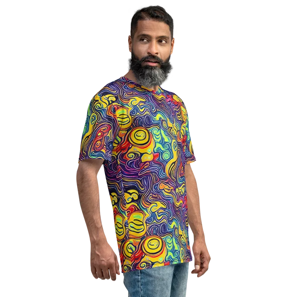 Indigo Frenzy on Men's Crew Neck T-Shirt — Right