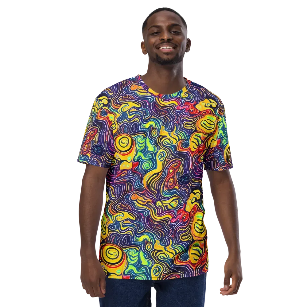 Indigo Frenzy on Men's Crew Neck T-Shirt — Front