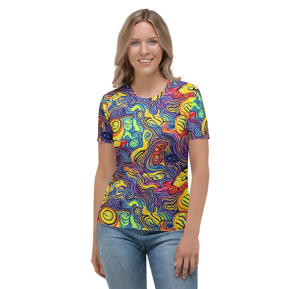Indigo Frenzy on Women's Crew Neck T-Shirt — Front