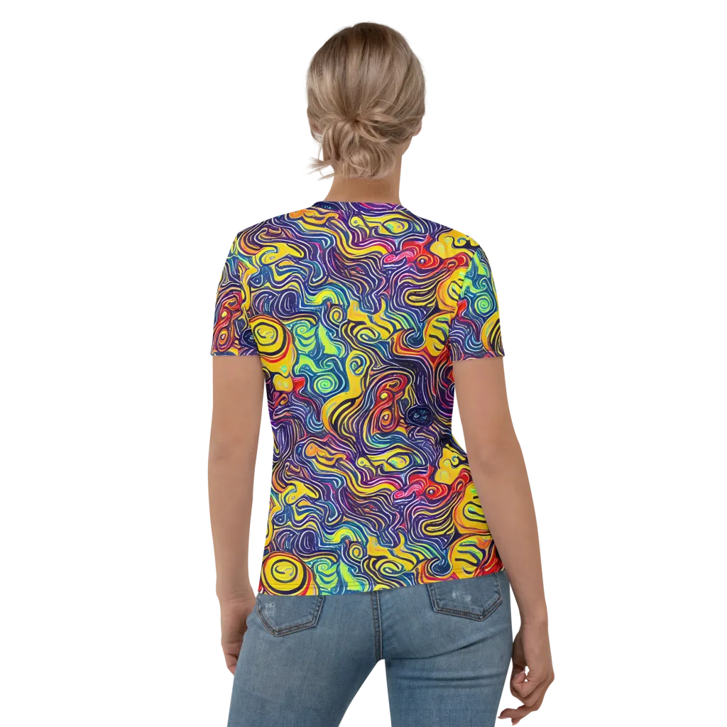 Indigo Frenzy on Women's Crew Neck T-Shirt — Back