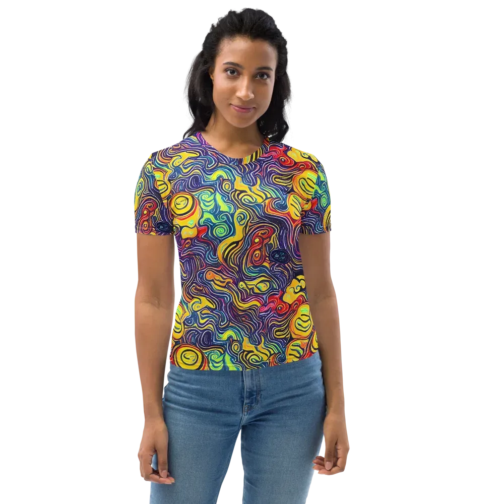 Indigo Frenzy on Women's Crew Neck T-Shirt — Front