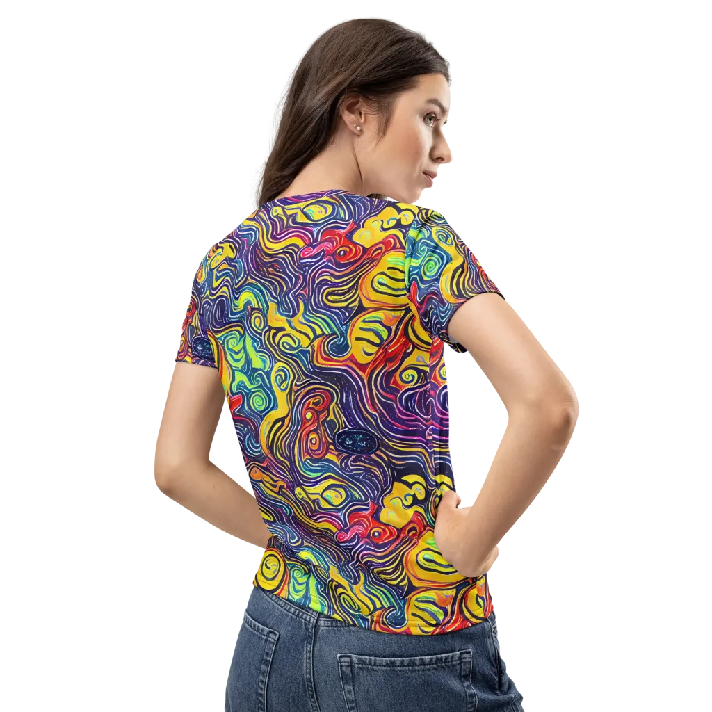 Indigo Frenzy on Women's Crew Neck T-Shirt — Back