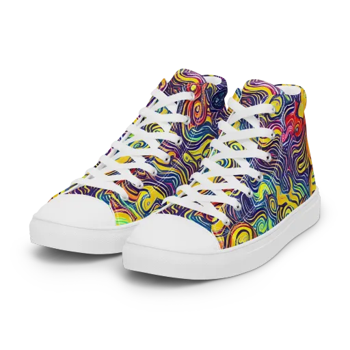 Indigo Frenzy on a Women's High Top Canvas Shoes