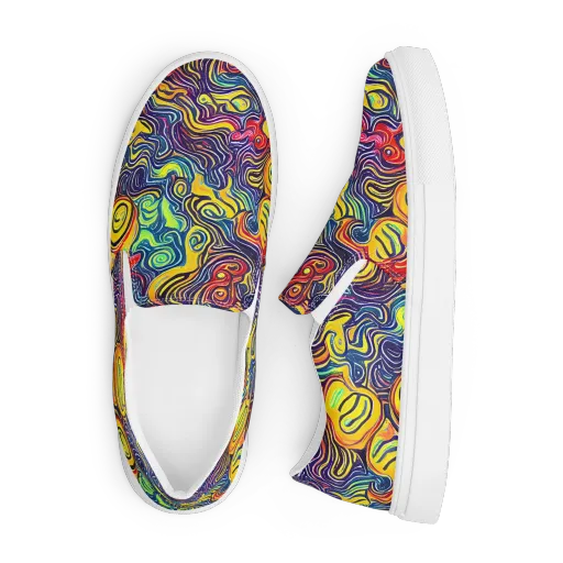 Indigo Frenzy on a Men's Slip-On Canvas Shoes