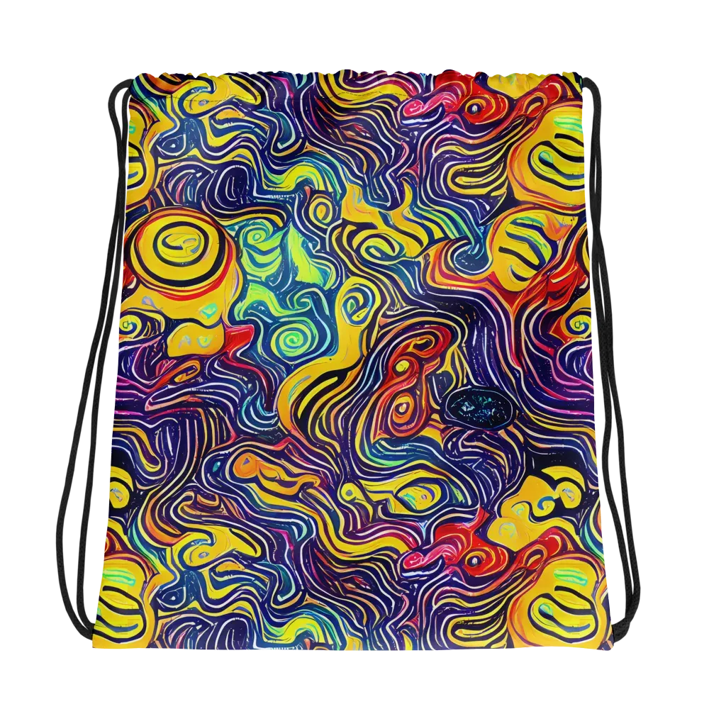 Indigo Frenzy on Drawstring Bag — Photo