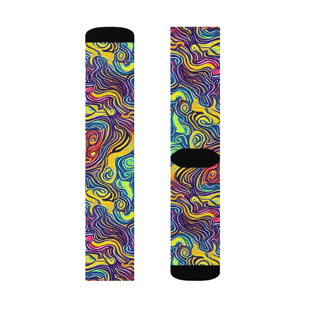 Indigo Frenzy on Socks — Left Sock