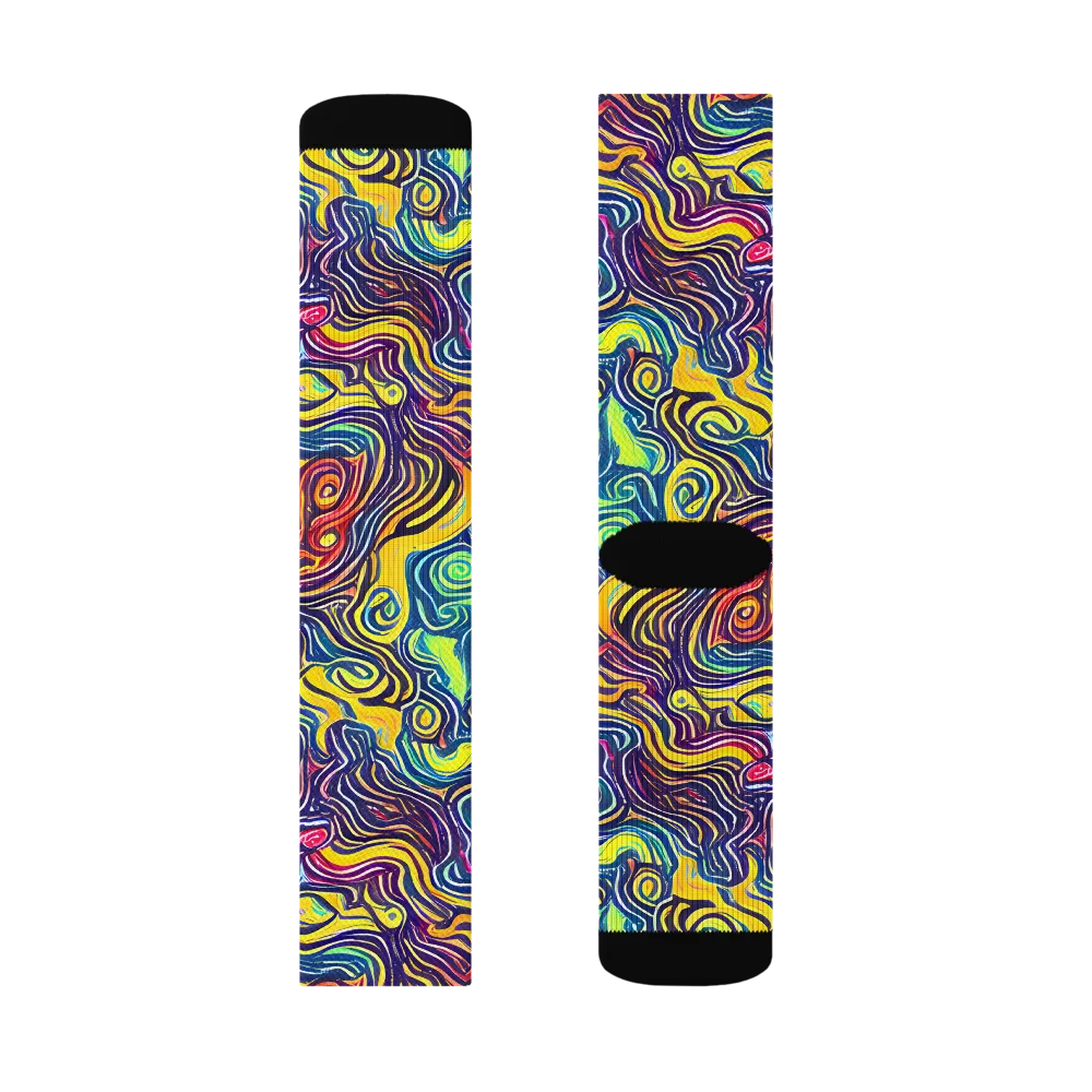 Indigo Frenzy on Socks — Right Sock