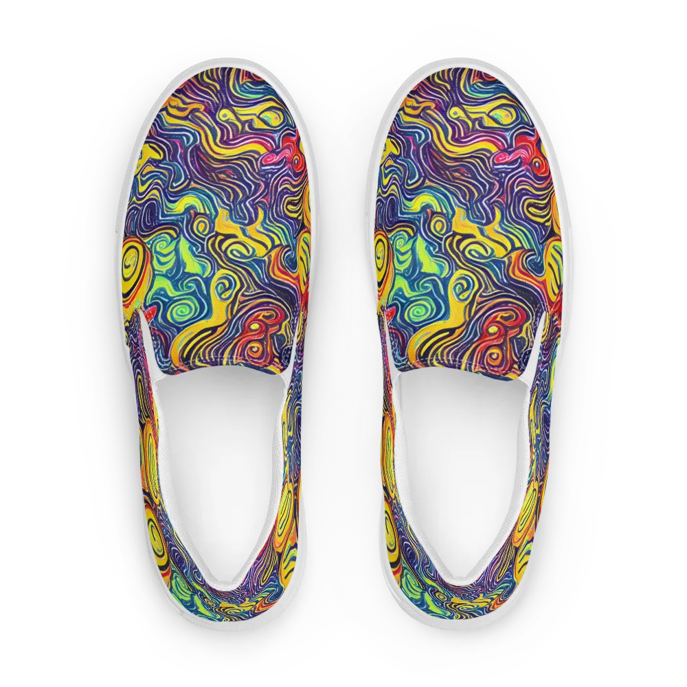 Indigo Frenzy on Women's Slip-On Canvas Shoes — Front