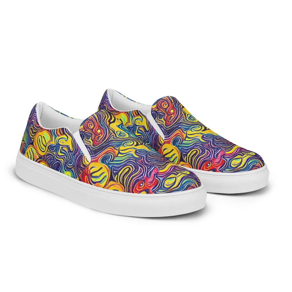 Indigo Frenzy on Women's Slip-On Canvas Shoes — Right Front