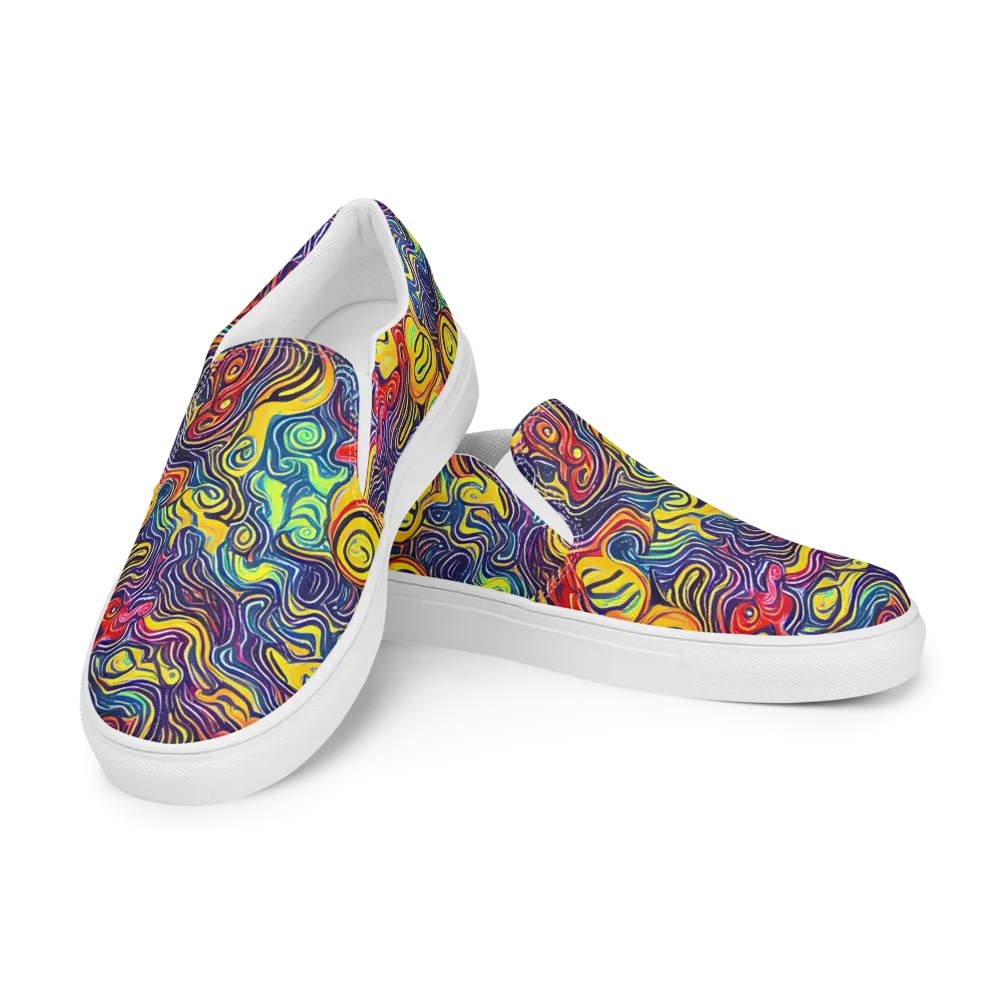 Indigo Frenzy on Women's Slip-On Canvas Shoes — Left Front