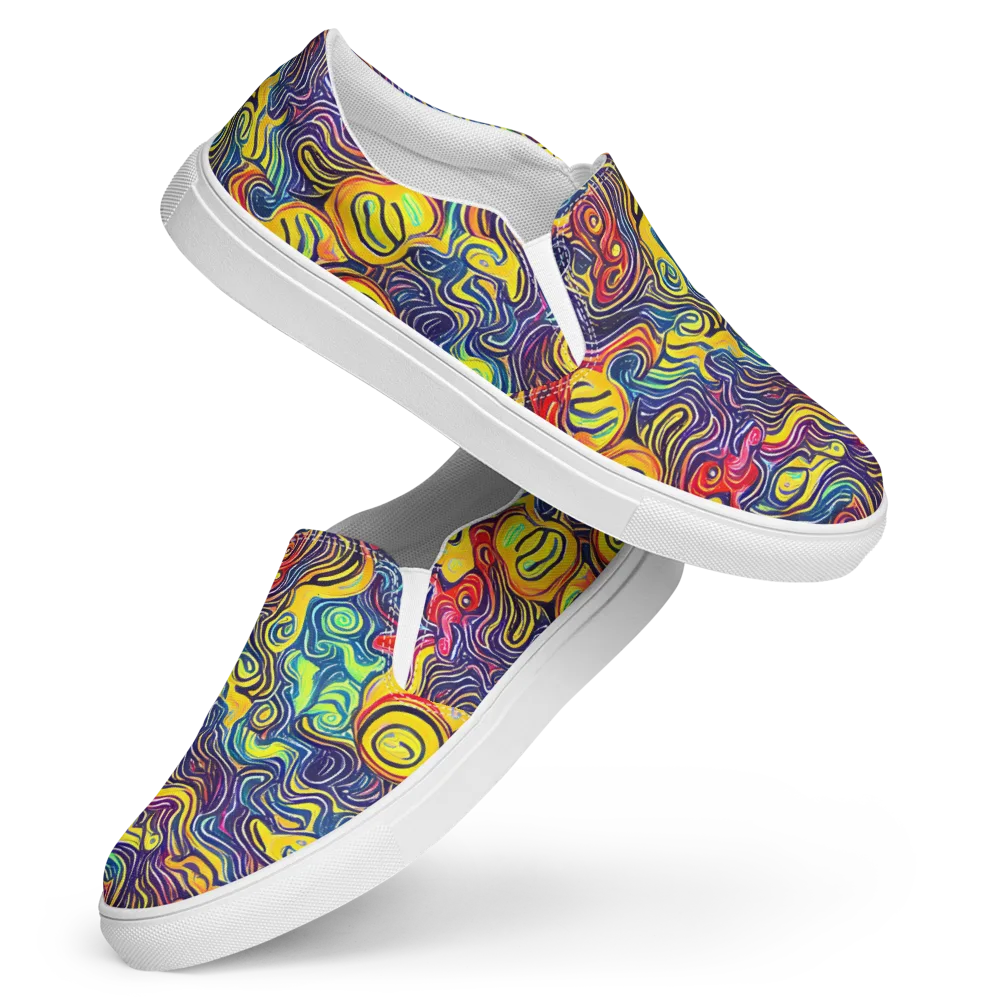 Indigo Frenzy on Women's Slip-On Canvas Shoes — Front