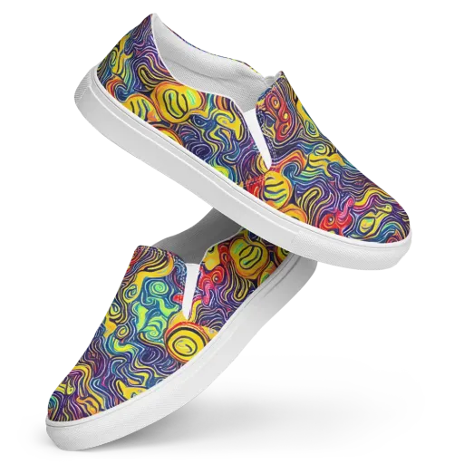 Indigo Frenzy on a Women's Slip-On Canvas Shoes