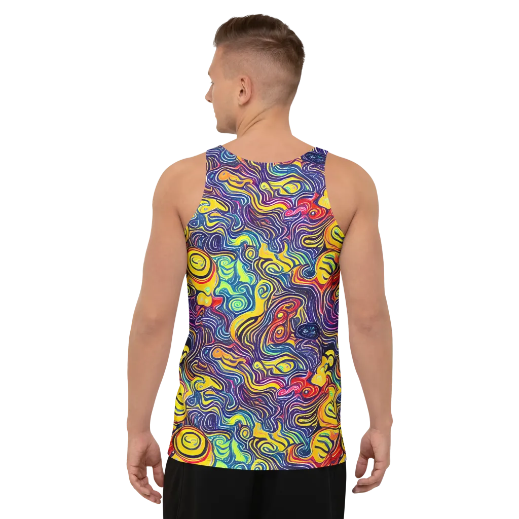 Indigo Frenzy on Men's Tank Top — Back