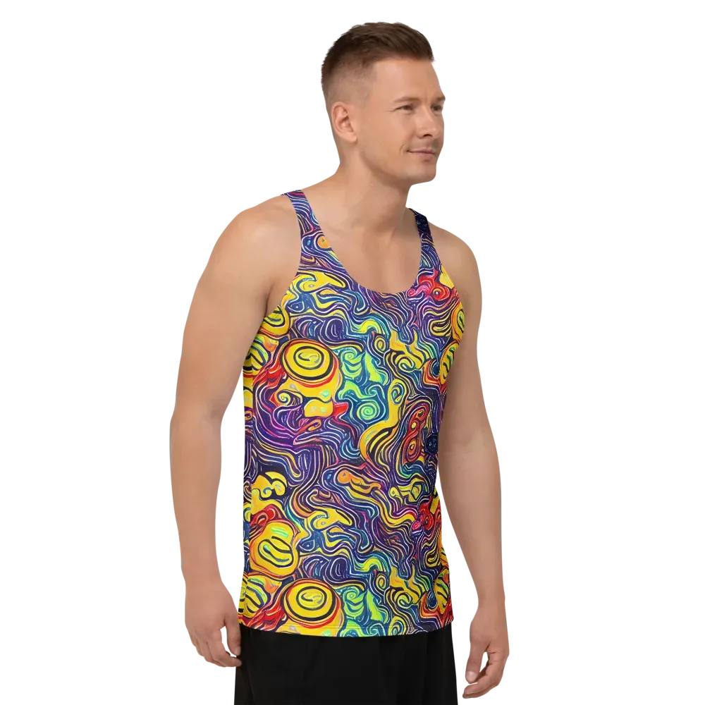 Indigo Frenzy on Men's Tank Top — Right Front