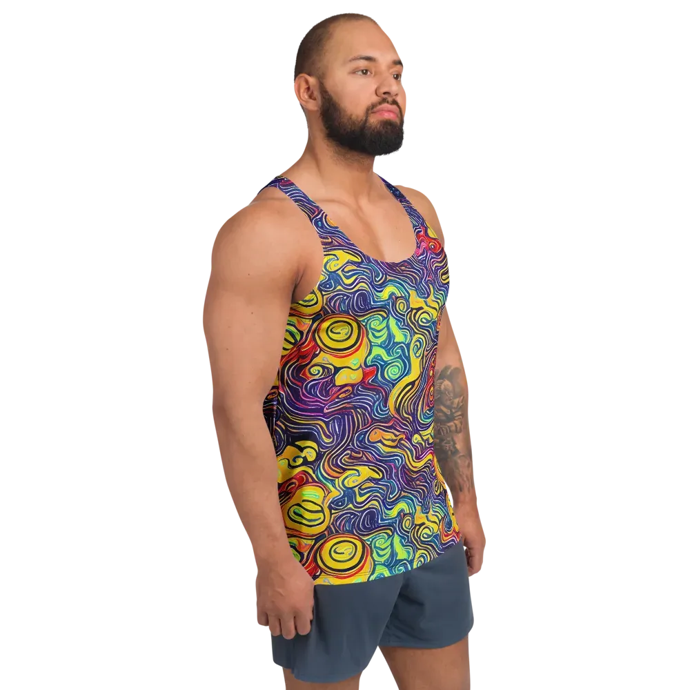Indigo Frenzy on Men's Tank Top — Right Front