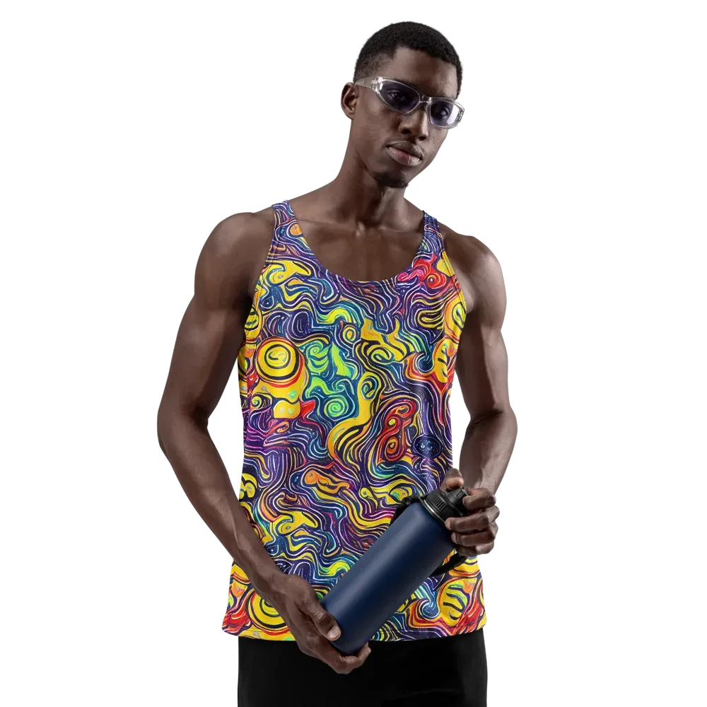 Indigo Frenzy on Men's Tank Top — Front