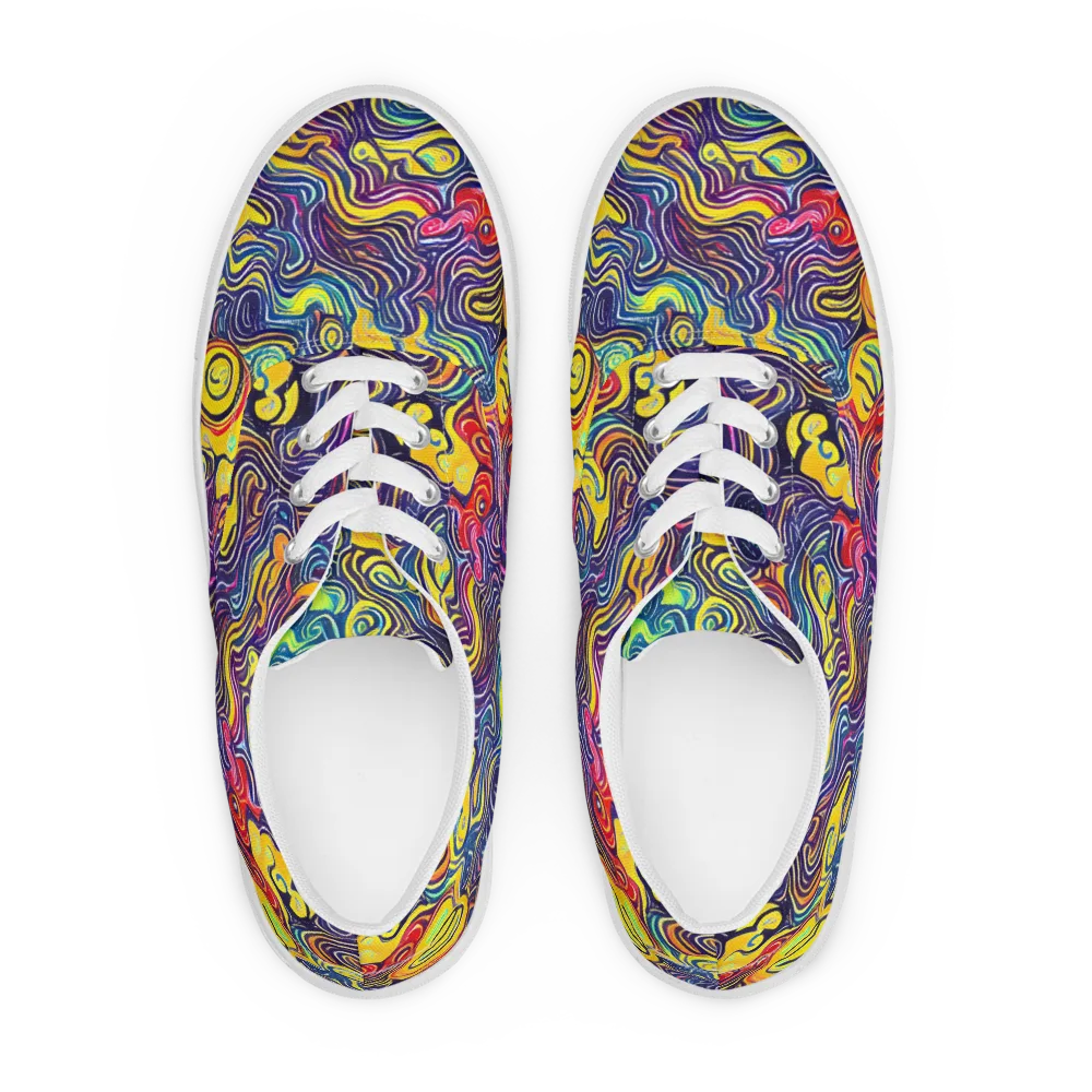 Indigo Frenzy on Men's Lace-Up Canvas Shoes — Front
