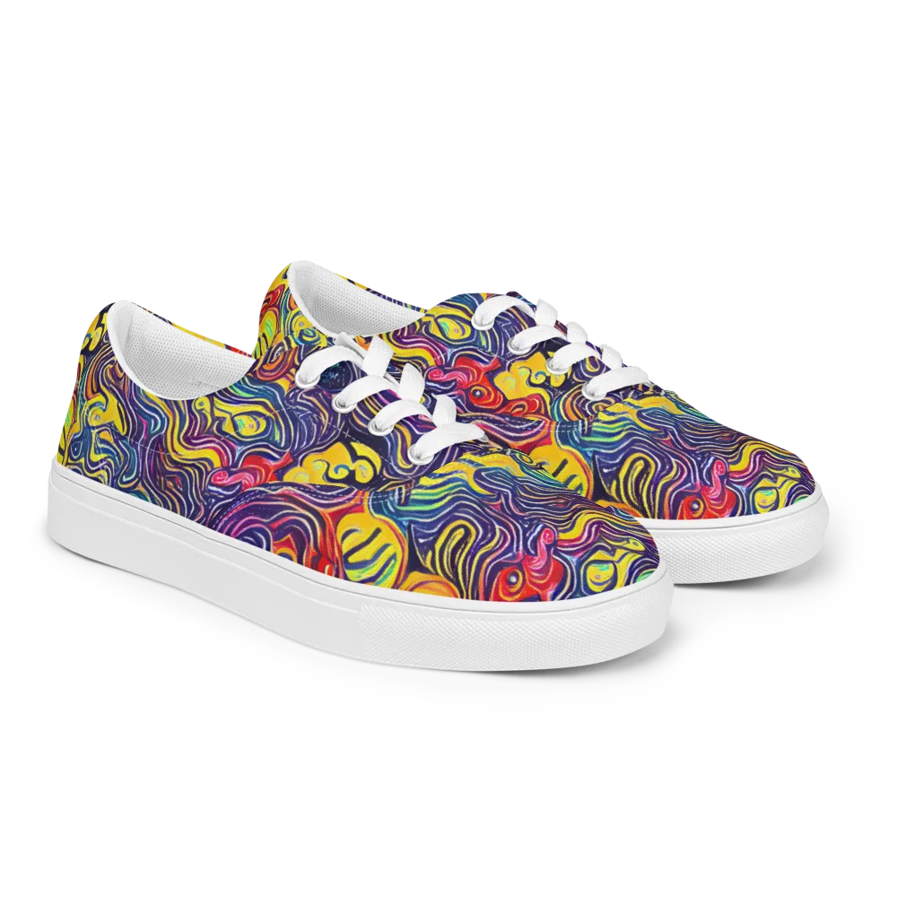 Indigo Frenzy on Men's Lace-Up Canvas Shoes — Right Front