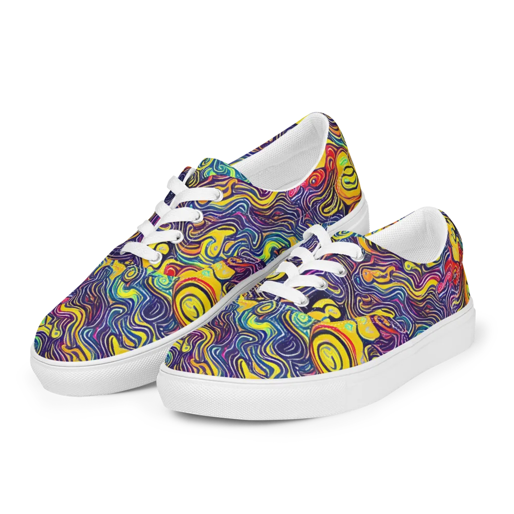 Indigo Frenzy on Men's Lace-Up Canvas Shoes — Left Front