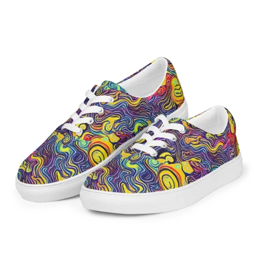 Indigo Frenzy on a Men's Lace-Up Canvas Shoes