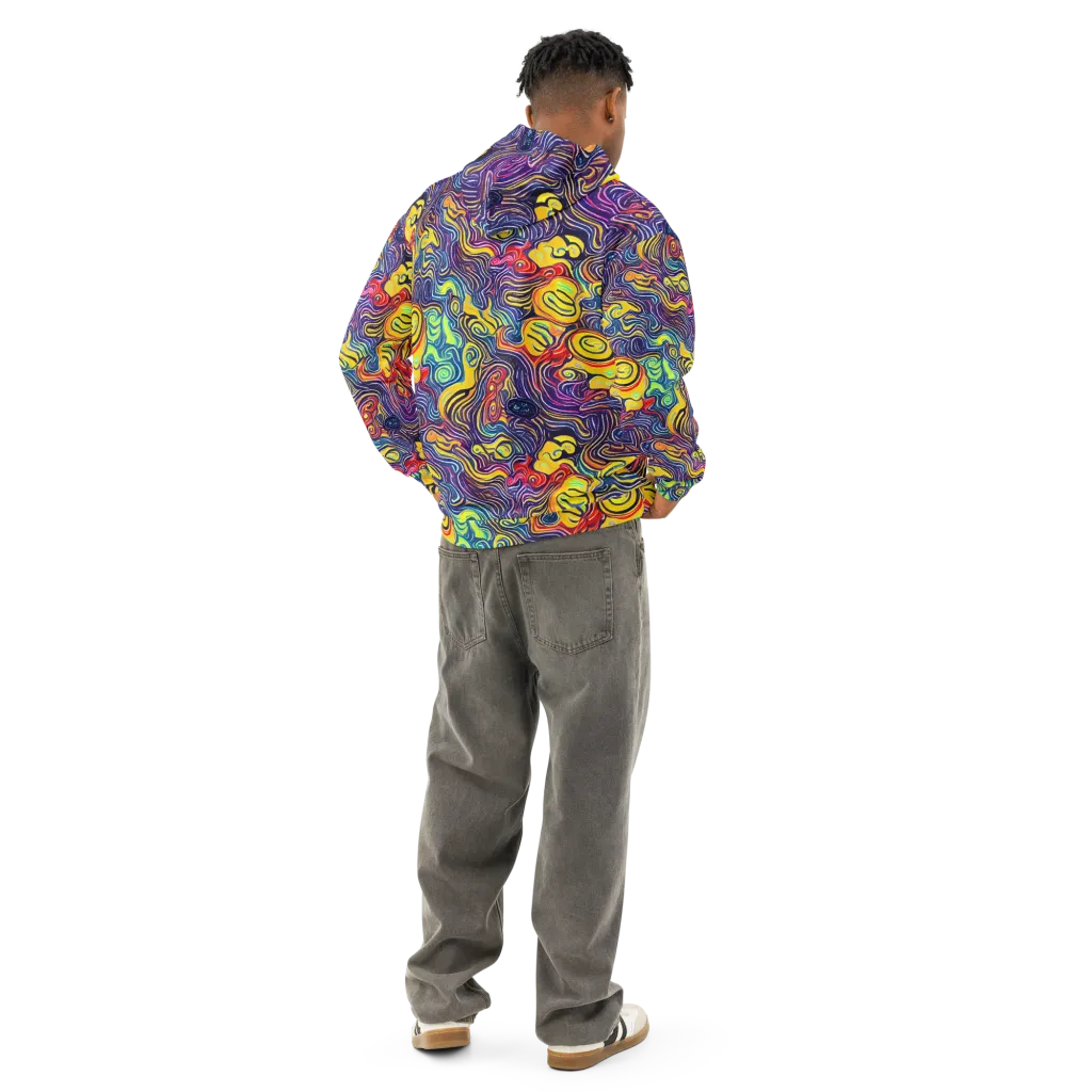 Indigo Frenzy on Cotton Hoodie — Back