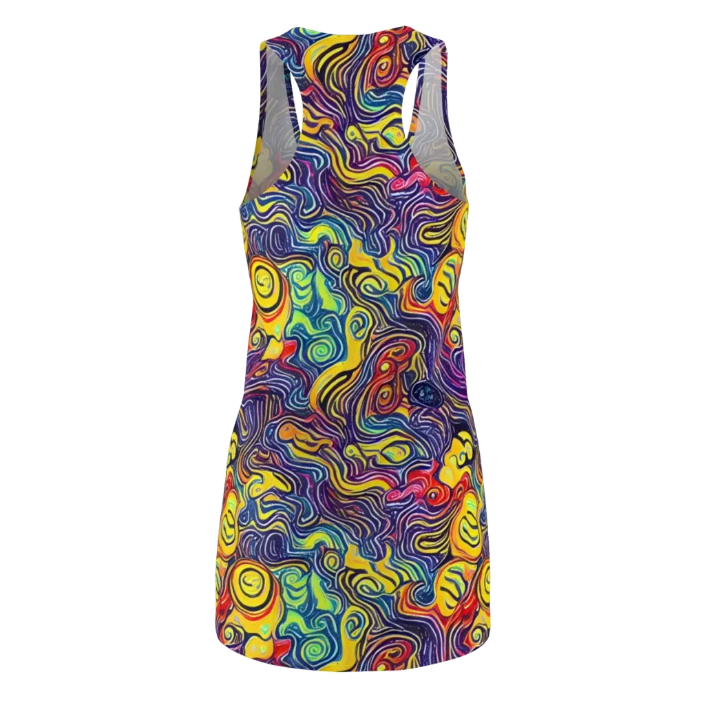 Indigo Frenzy on Racerback Dress — Back