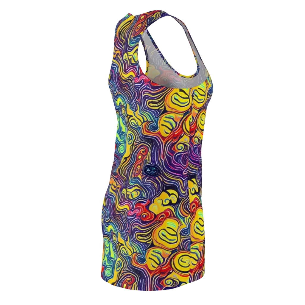 Indigo Frenzy on Racerback Dress — Back Side