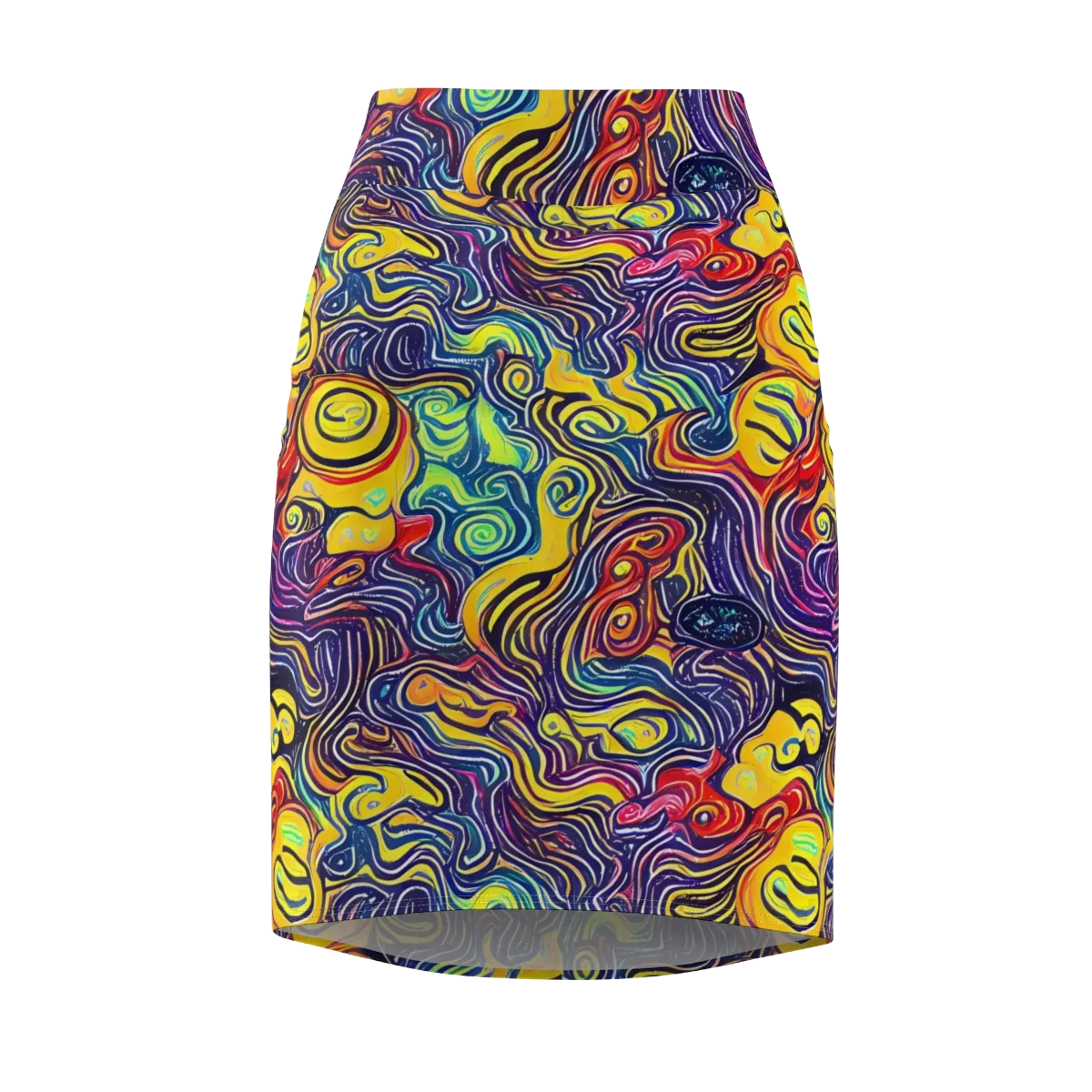 Indigo Frenzy on Pencil Skirt — Front