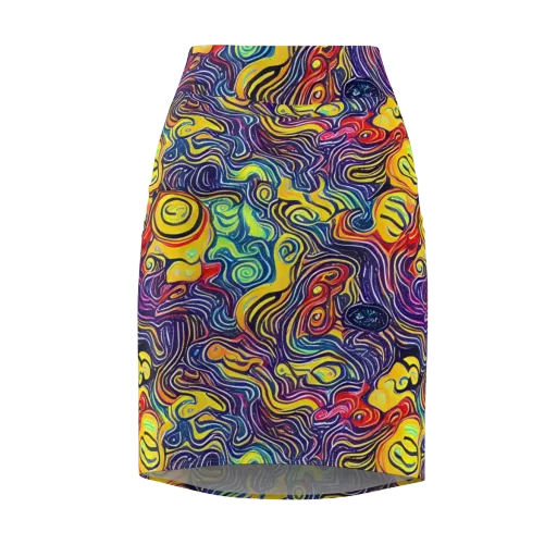 Indigo Frenzy on a Pencil Skirt