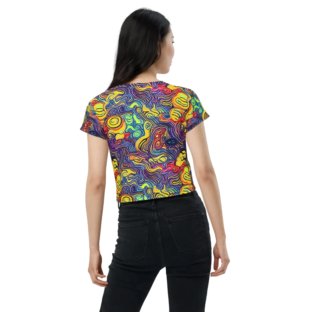 Indigo Frenzy on Crop Tee — Back