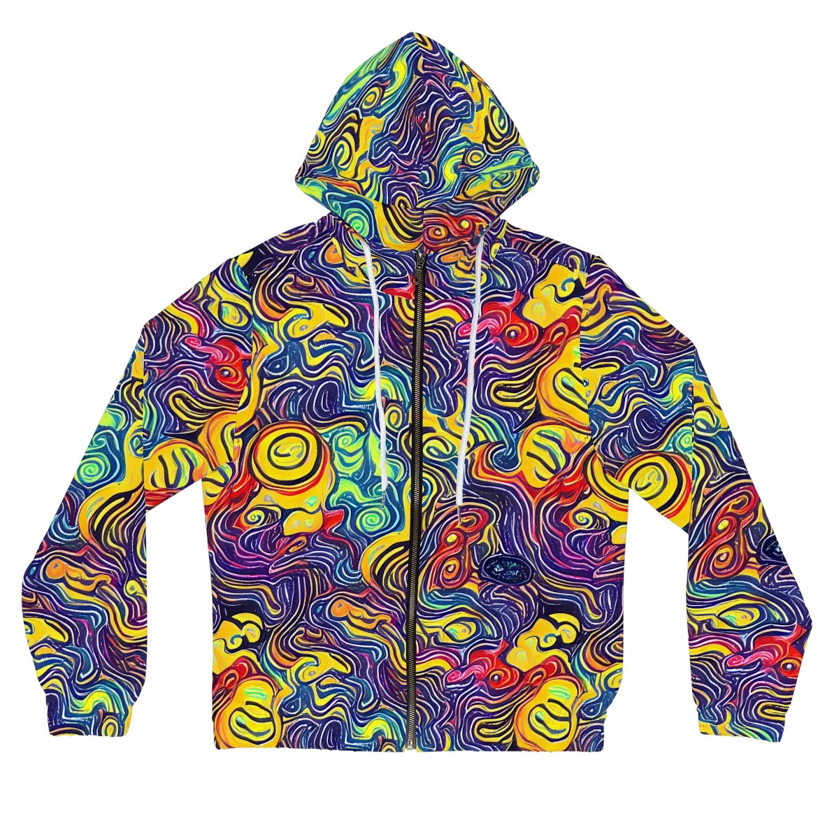 Indigo Frenzy on Women's Full-Zip Hoodie — Front