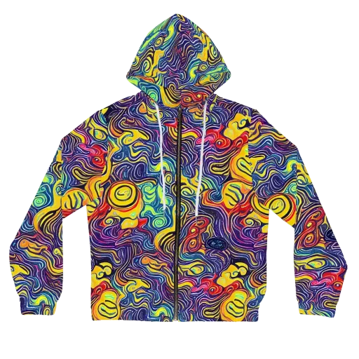 Indigo Frenzy on a Women's Full-Zip Hoodie