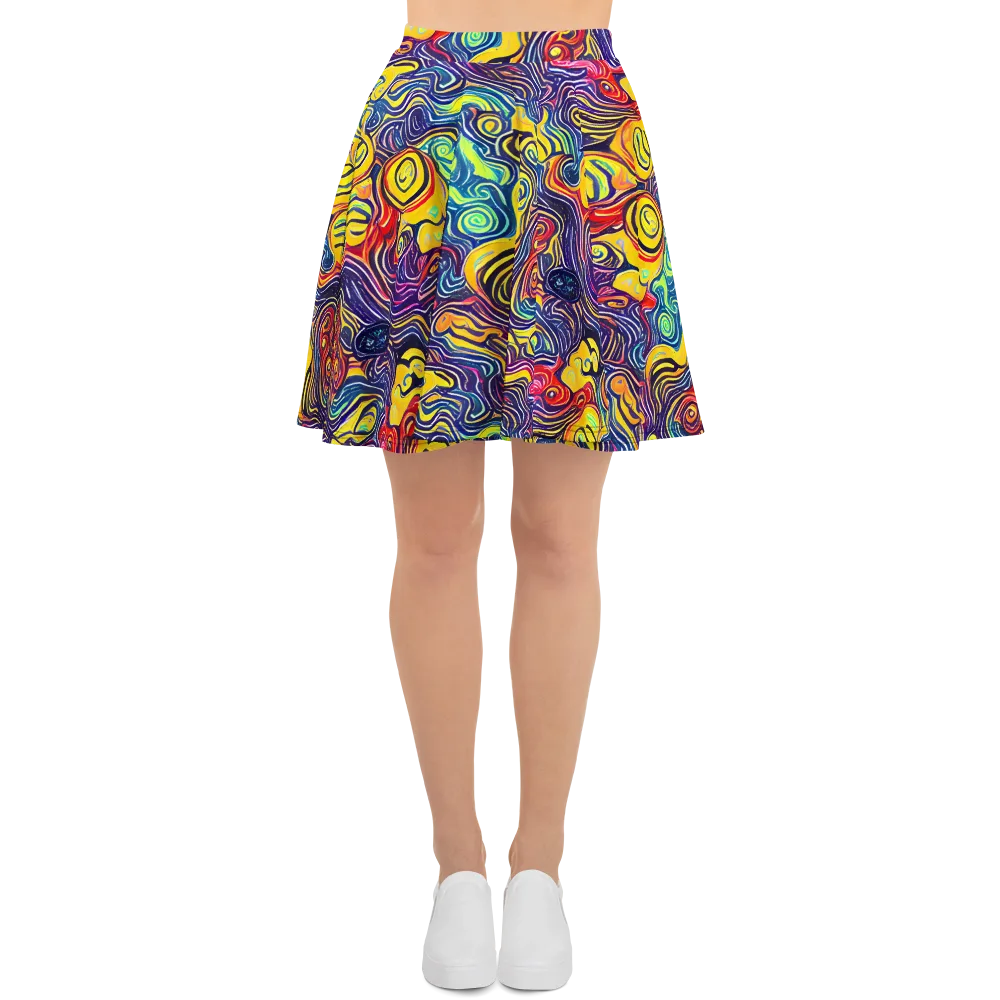 Indigo Frenzy on Skater Skirt — Front
