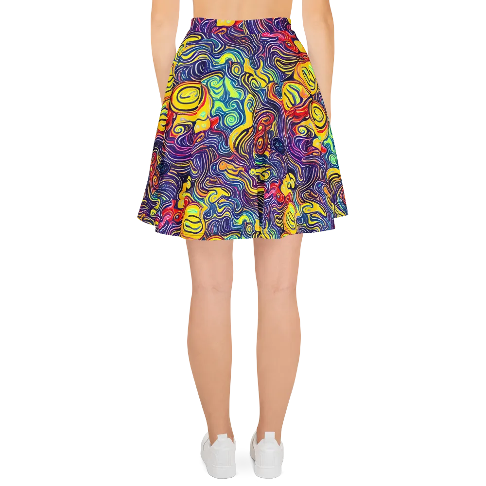 Indigo Frenzy on Skater Skirt — Back