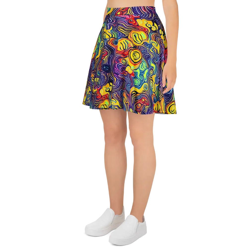 Indigo Frenzy on Skater Skirt — Left