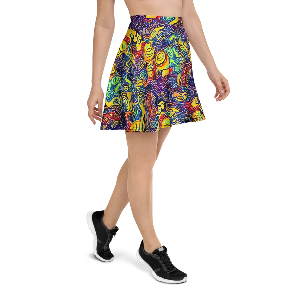 Indigo Frenzy on Skater Skirt — Right