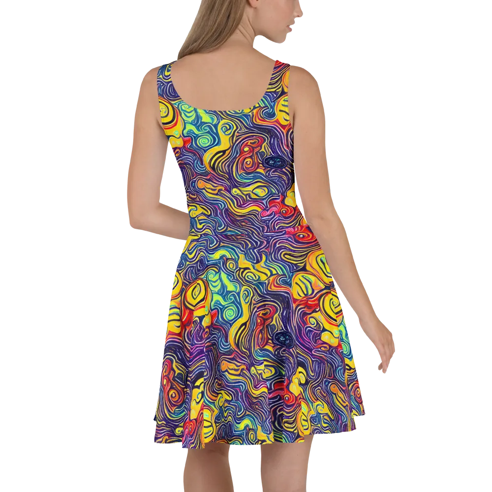 Indigo Frenzy on Skater Dress — Back
